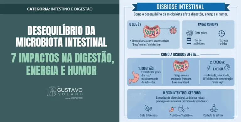 Desequilíbrio da microbiota intestinal: 7 impactos na digestão, energia e humor